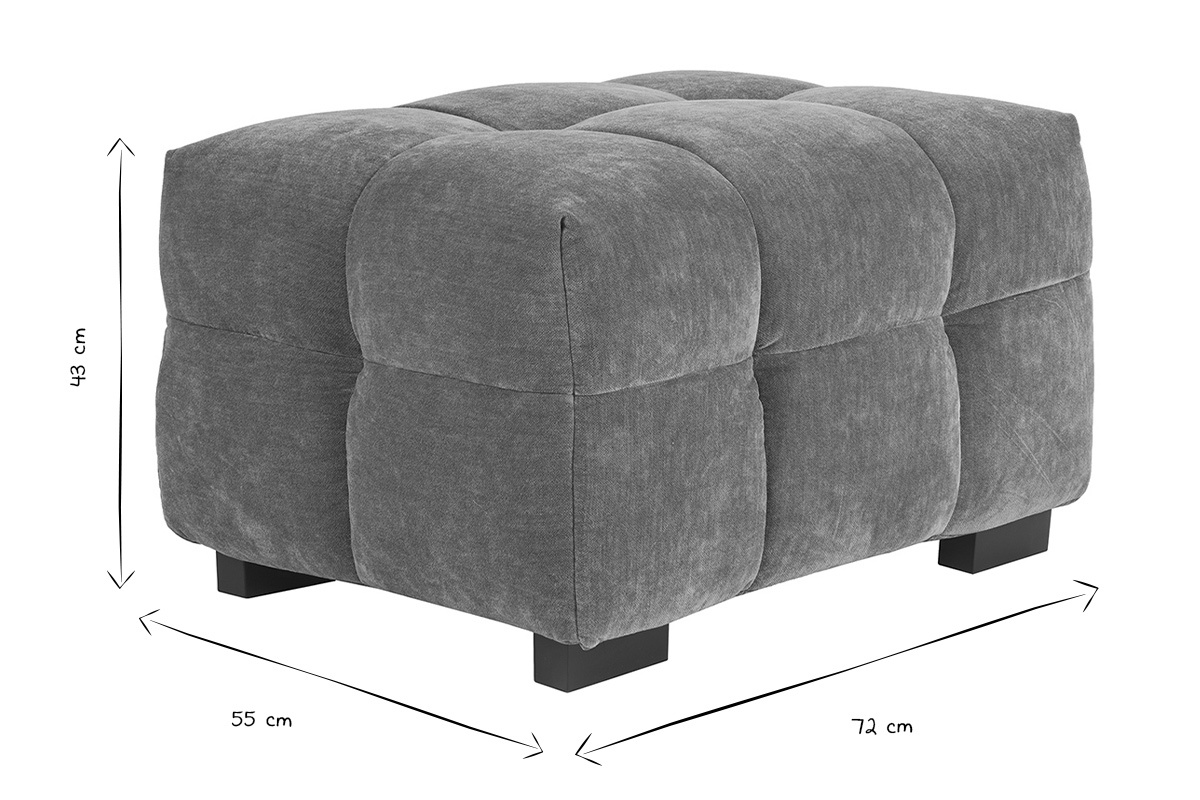 Pouf poggiapiedi design in tessuto effetto bruciato CORTO