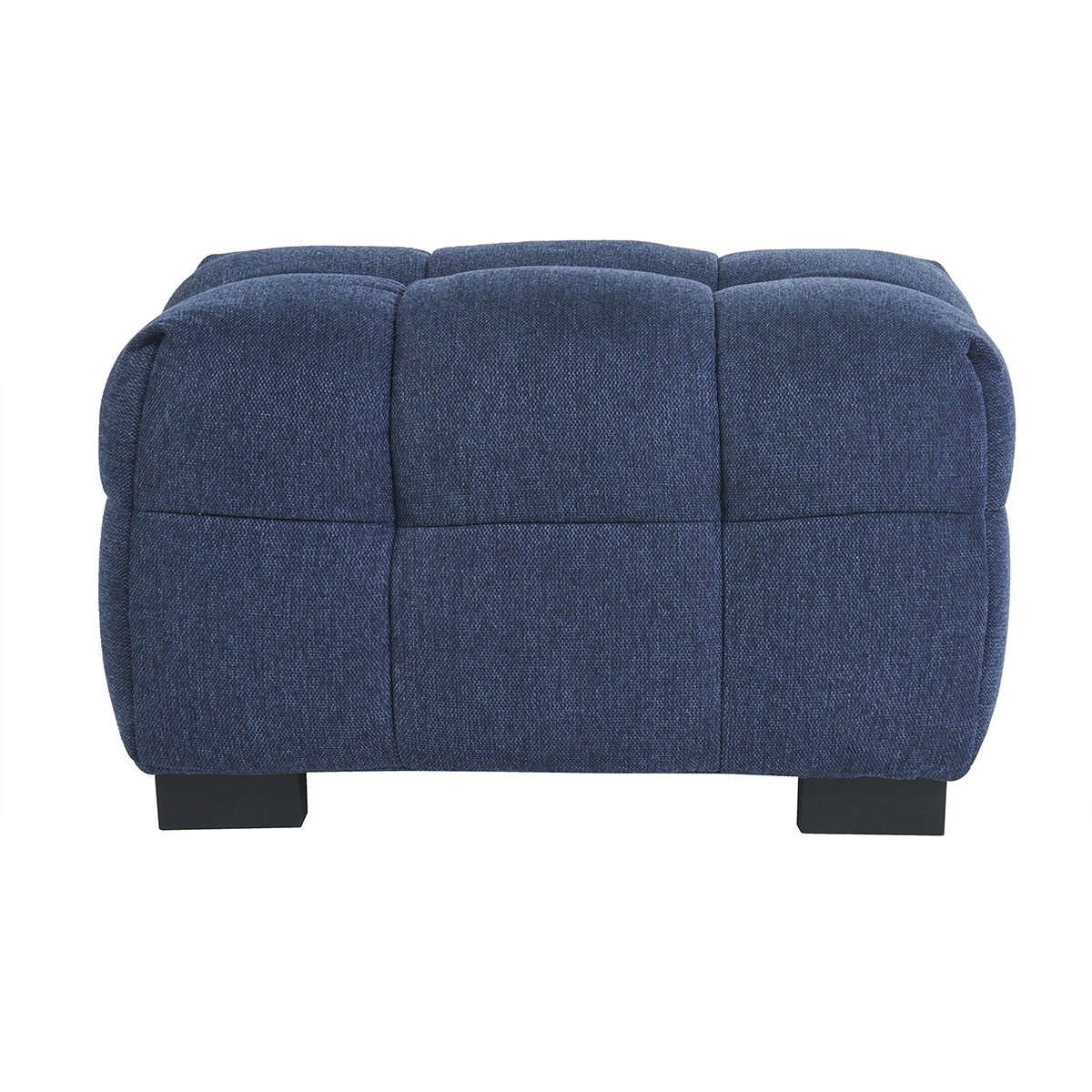 Pouf poggiapiedi design in tessuto effetto velluto blu scuro CORTO