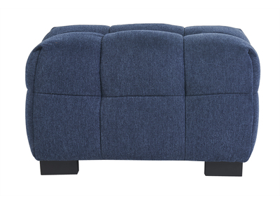 Pouf poggiapiedi design in tessuto effetto velluto blu scuro CORTO