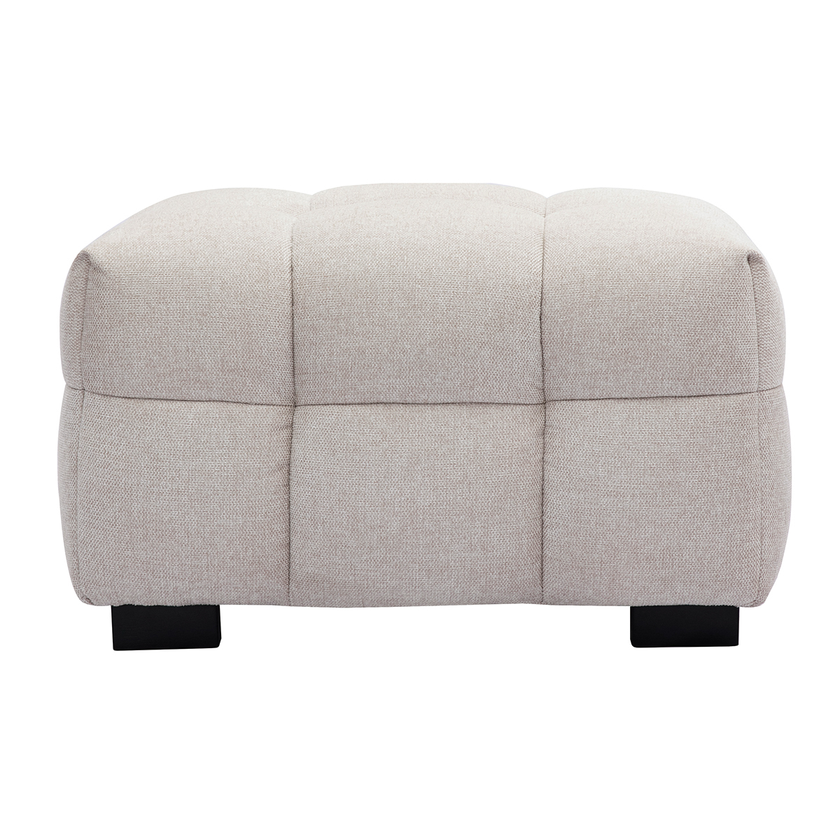 Pouf poggiapiedi design in tessuto effetto velluto testurizzato beige CORTO