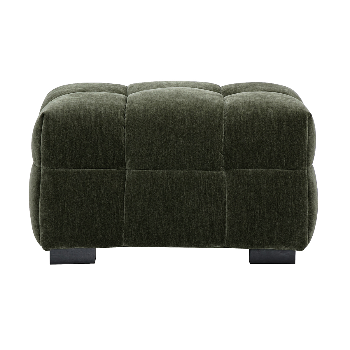 Pouf poggiapiedi design in tessuto effetto velluto verde kaki CORTO