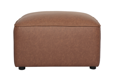 Pouf poggiapiedi in pelle marrone FERGUS