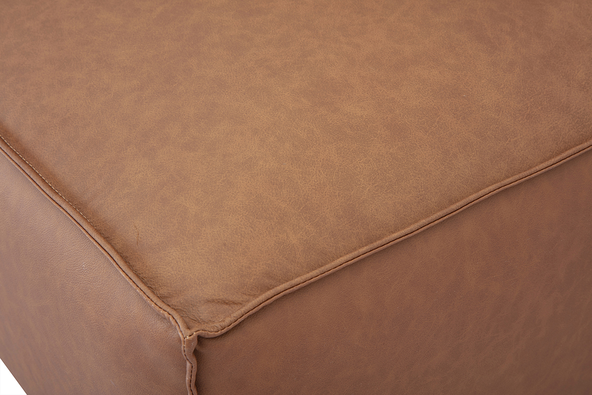 Pouf poggiapiedi in pelle marrone SPLIT