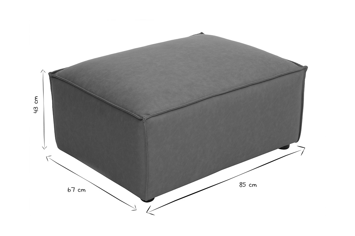 Pouf poggiapiedi in pelle marrone SPLIT