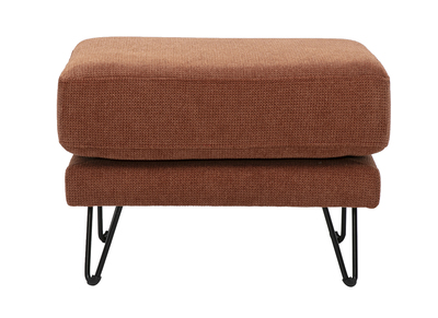 Pouf poggiapiedi in tessuto ciniglia terra bruciata e metallo OSLO