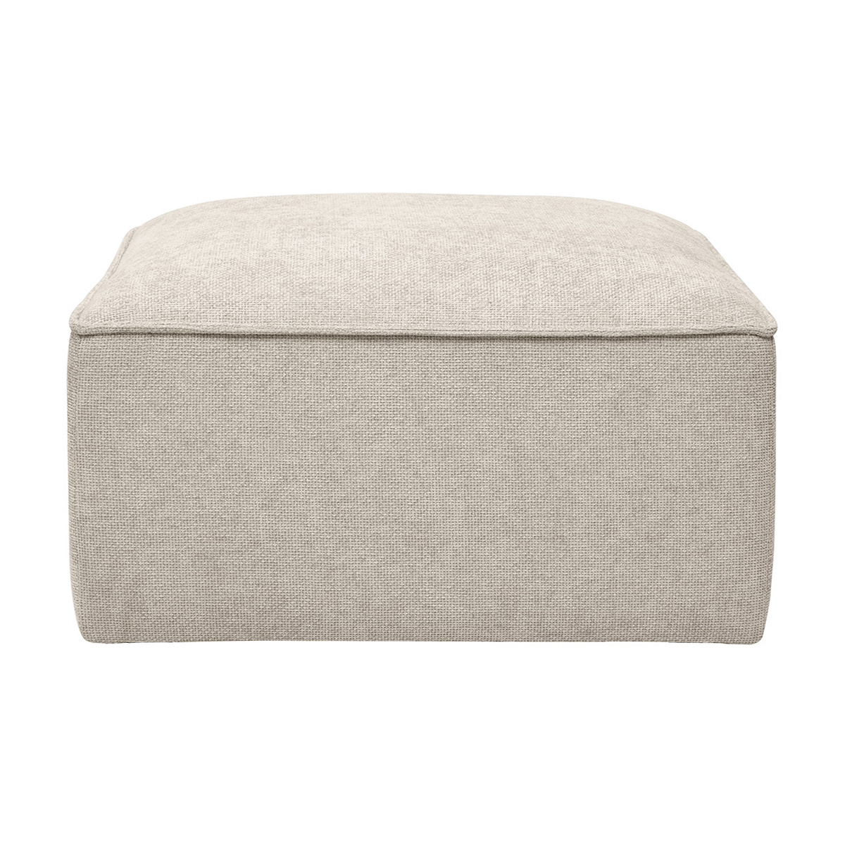 Pouf poggiapiedi in tessuto effetto velluto testurizzato beige KERRY