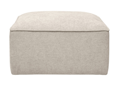 Pouf poggiapiedi in tessuto effetto velluto testurizzato beige KERRY