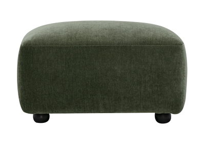 Pouf poggiapiedi in tessuto effetto velluto verde kaki JOYA