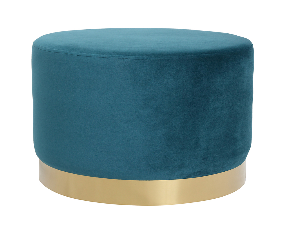 Pusher Pouf Portaoggeti Bullet in Velluto 43 x 34 cm Blu