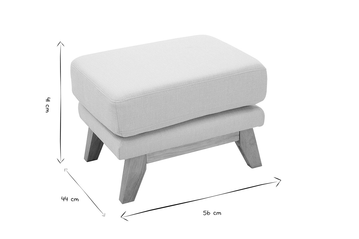 Pouf poggiapiedi scandinavo sfoderabile beige OSLO