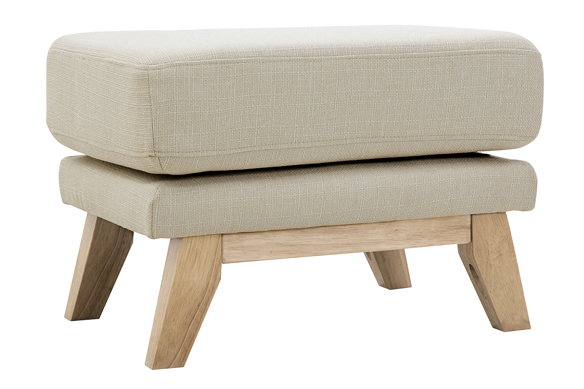 Pouf poggiapiedi scandinavo sfoderabile beige OSLO