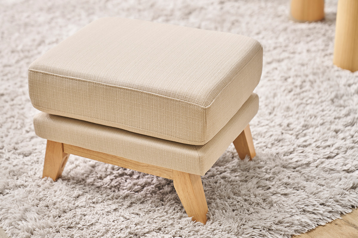 Pouf poggiapiedi scandinavo sfoderabile beige OSLO