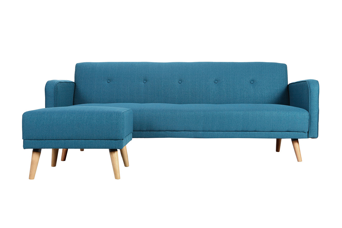 Pouf / poggiapiedi tessuto blu ULLA