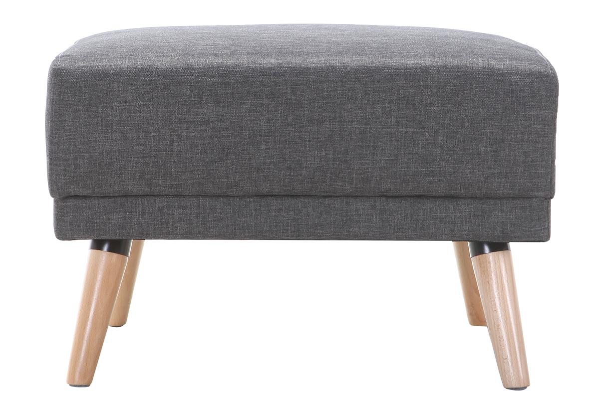 Pouf / poggiapiedi tessuto grigio scuro ULLA