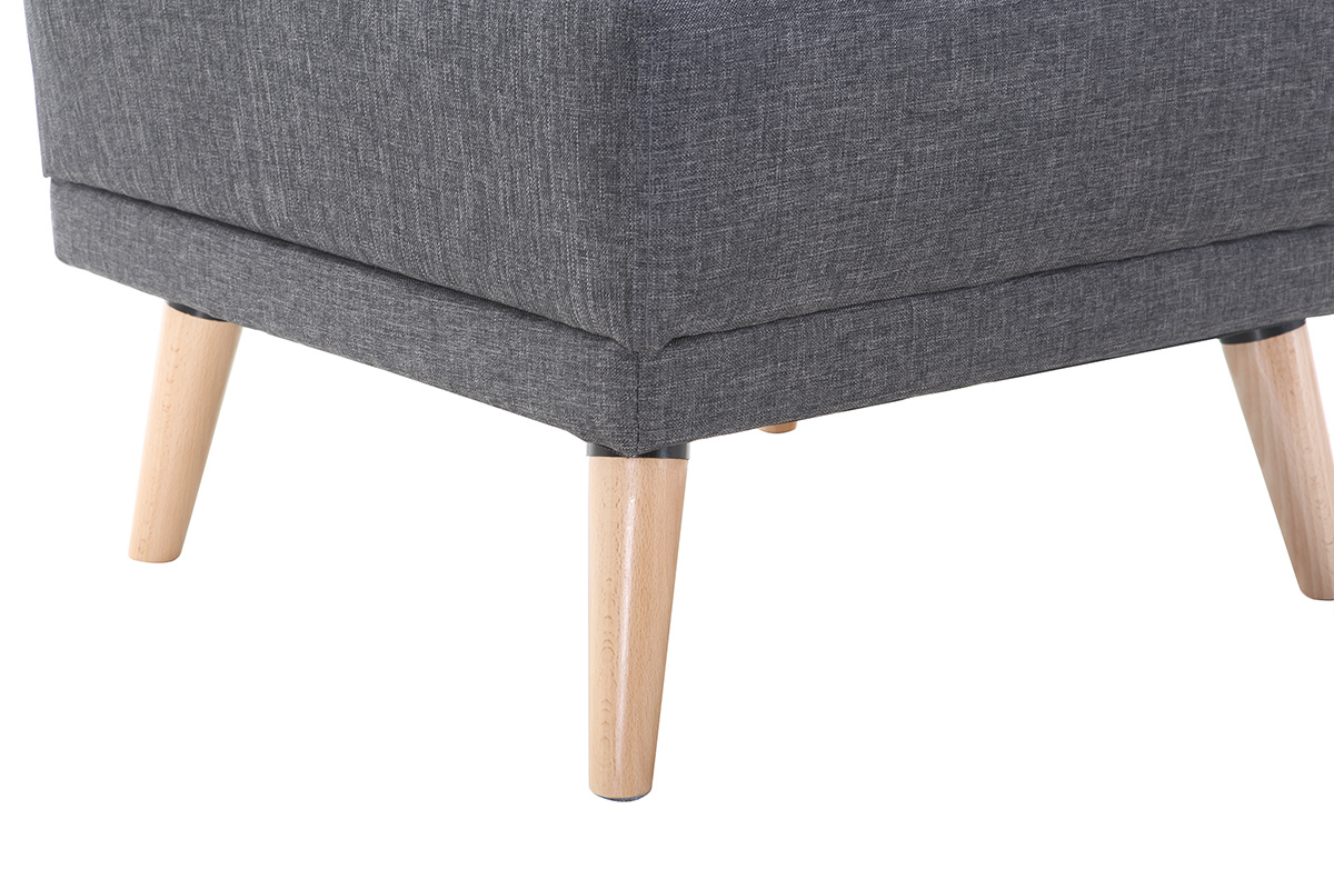 Pouf / poggiapiedi tessuto grigio scuro ULLA