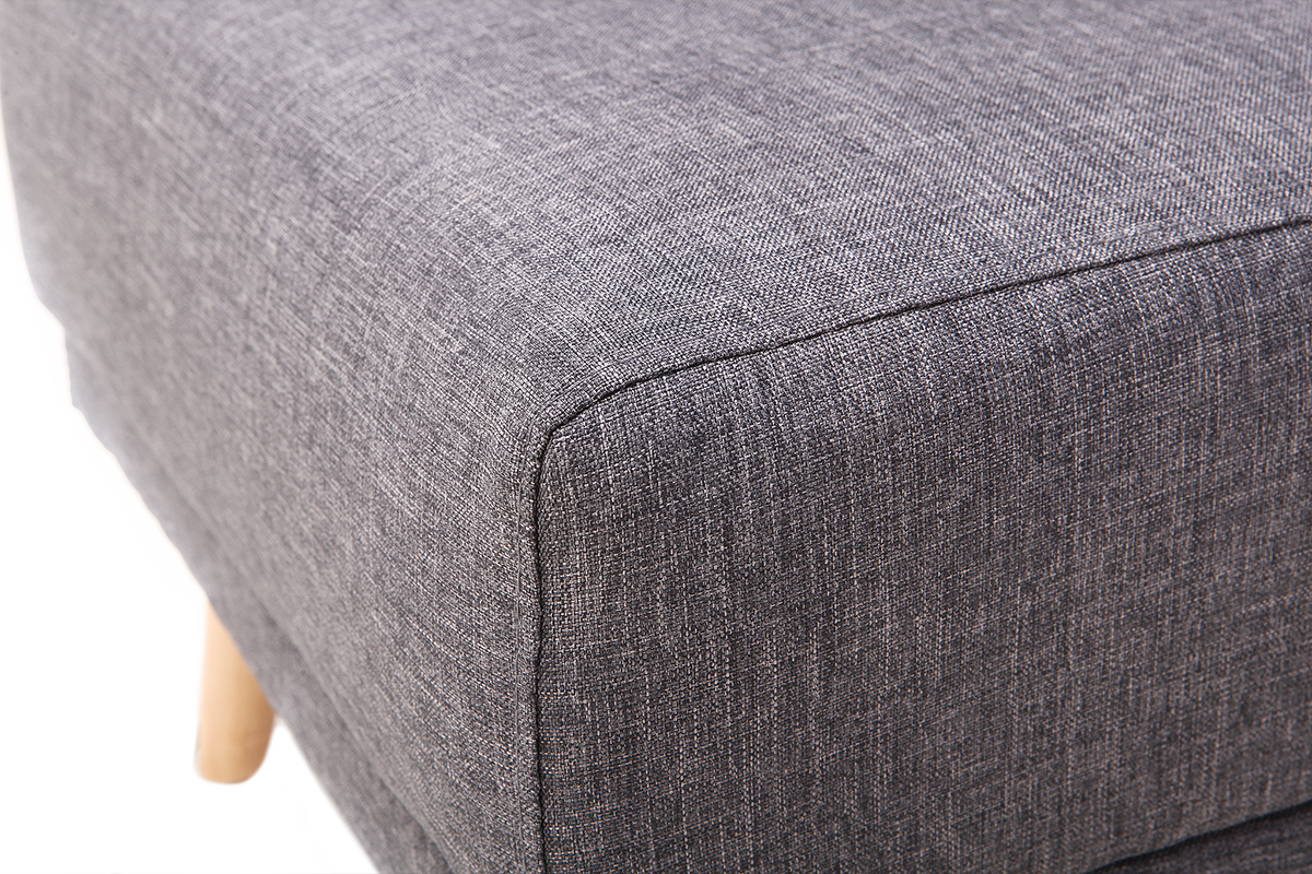 Pouf / poggiapiedi tessuto grigio scuro ULLA