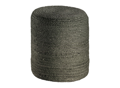 Pouf rotondo in iuta colore grigio, modello GUNNY - Pouf rotondo in iuta colore grigio, modello GUNNY