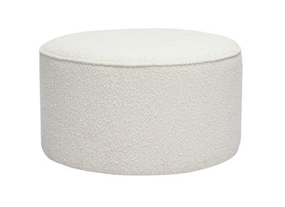 Pouf rotondo in tessuto effetto lana bouclée bianco D70 cm PAUL