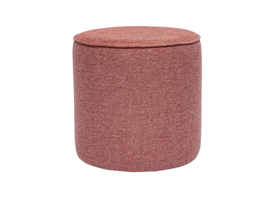 Pouf rotondo in tessuto effetto velluto terracotta testurizzato D40 cm PAUL