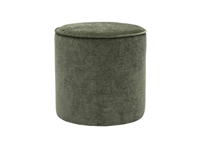 Pouf rotondo in tessuto effetto velluto verde kaki D40 cm PAUL