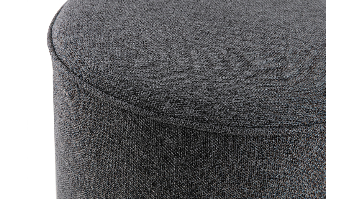 Pouf rotondo in tessuto grigio antracite D40 cm COQ