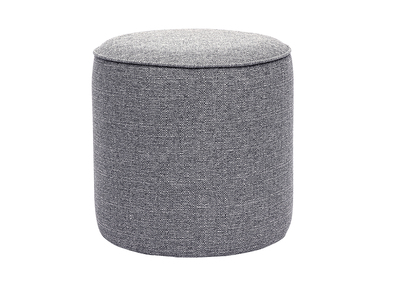 Pouf rotondo in tessuto grigio chiaro D40 cm PAUL