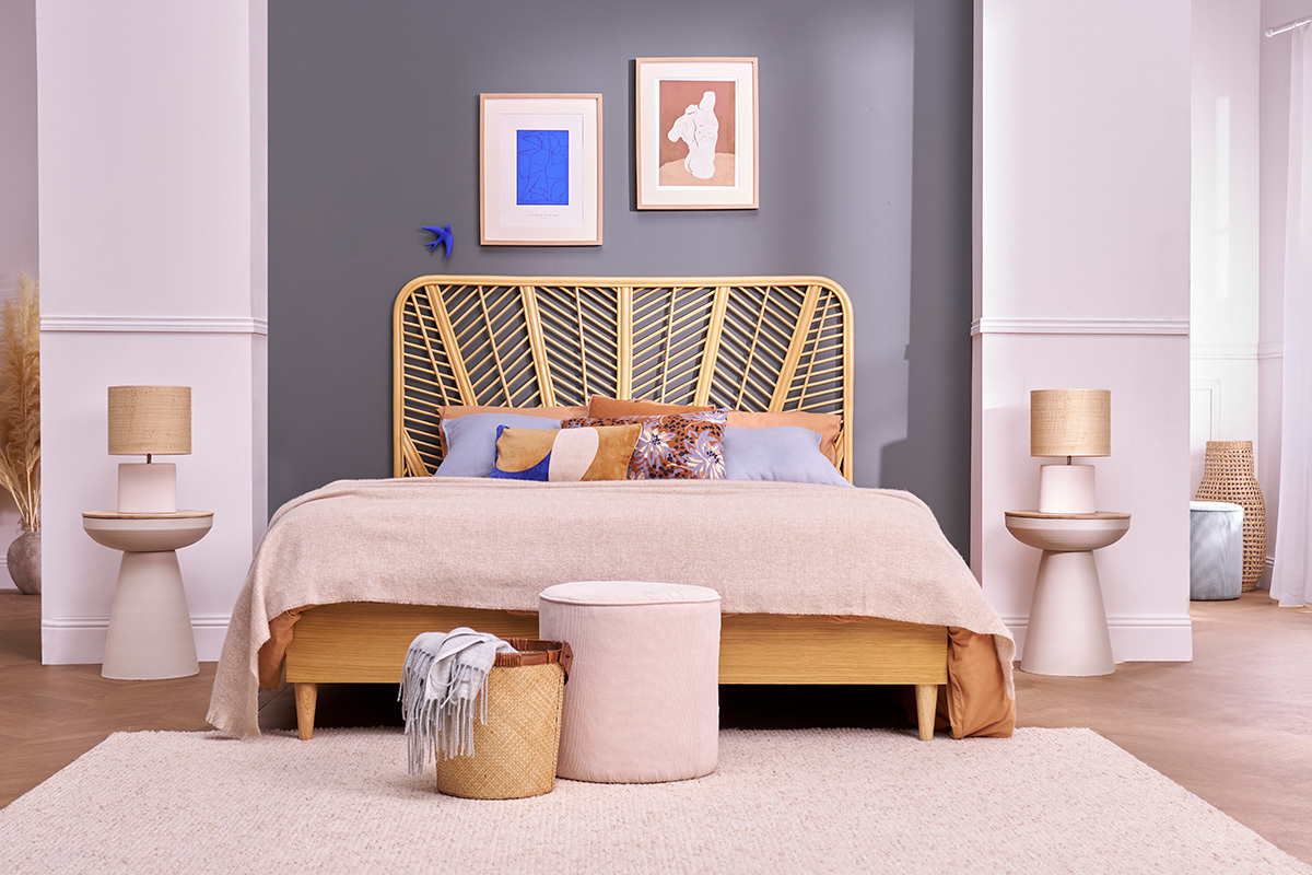 Pouf rotondo in velluto a coste cru D40 cm LOUIS