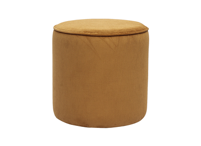 Pouf rotondo in velluto a coste giallo curry D40 cm PAUL