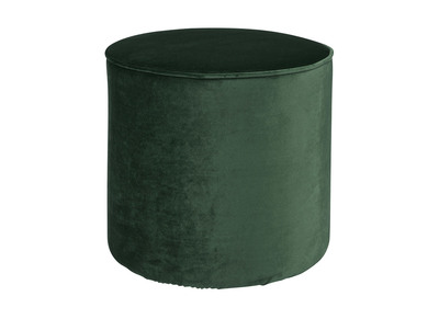 Pouf rotondo, in velluto, colore: Verde smeraldo, modello: PICKLES - Pouf rotondo, in velluto, colore: Verde smeraldo, modello: PICKLES