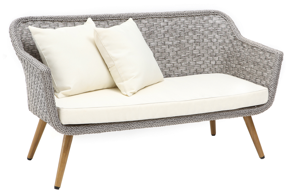 Salotto da giardino design grigio scandinavo AJACCIO