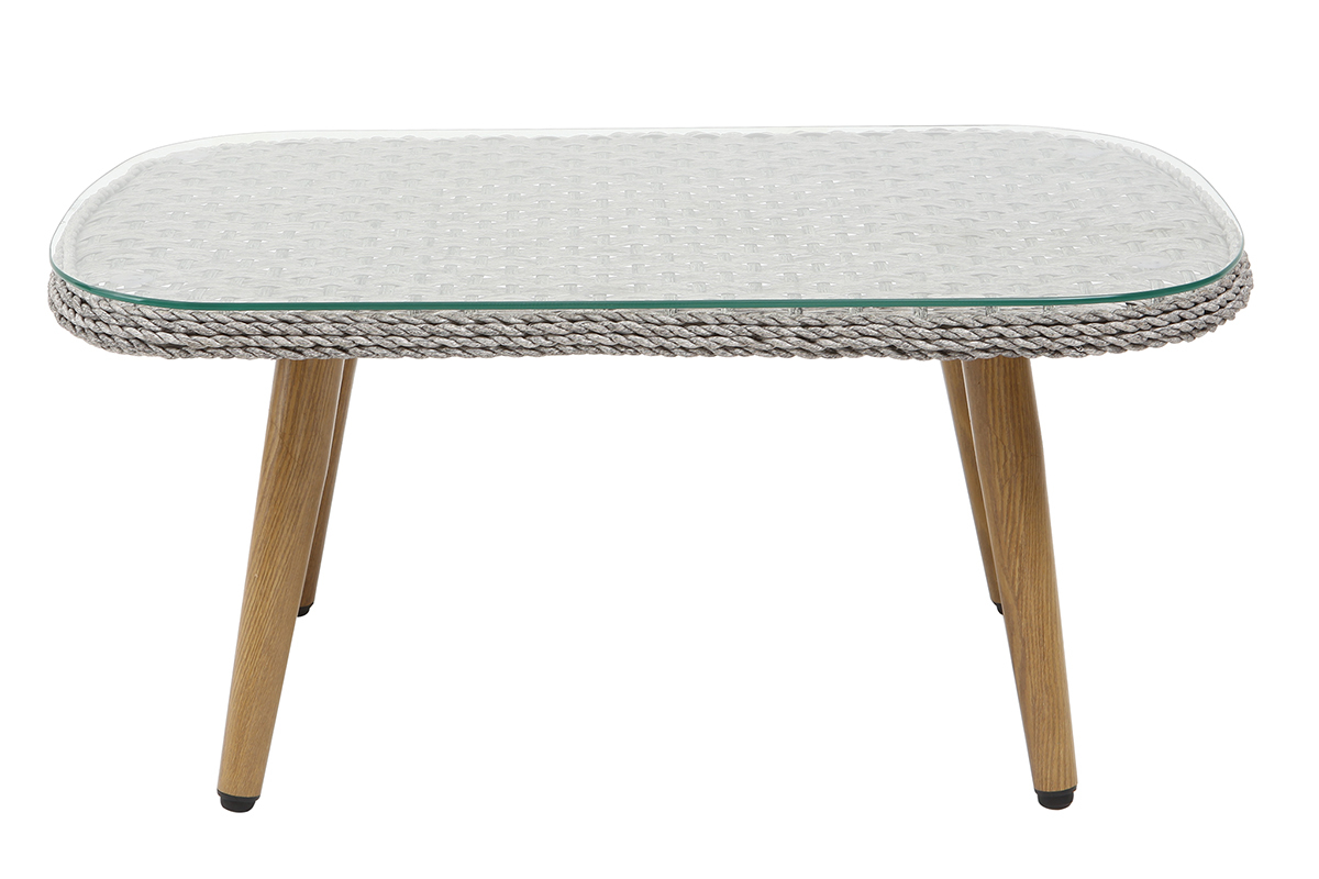 Salotto da giardino design grigio scandinavo AJACCIO