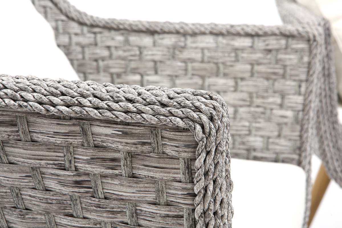 Salotto da giardino design grigio scandinavo AJACCIO