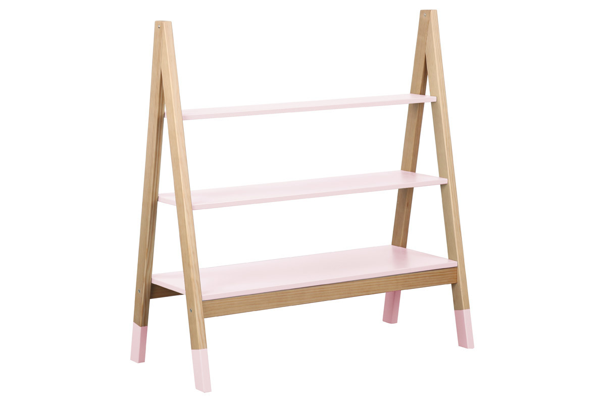 Scaffale bambino design in pino rosa JAYA