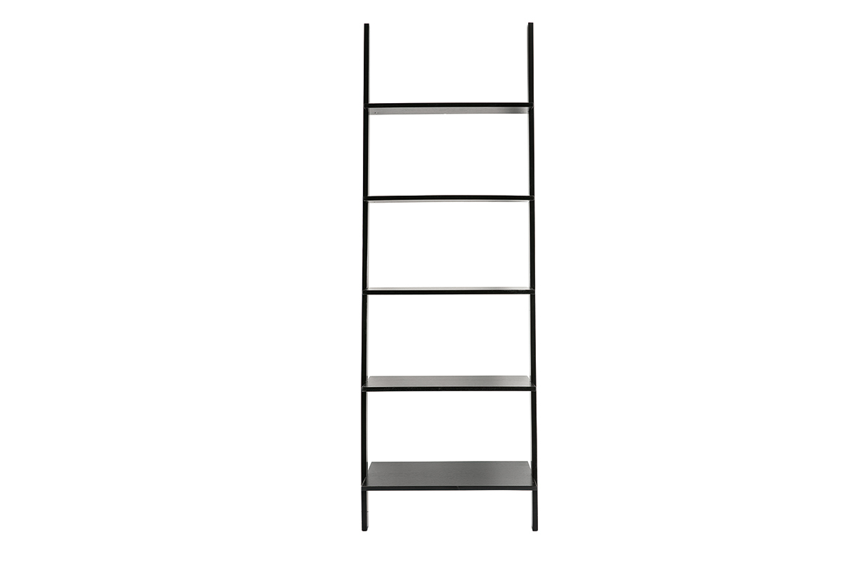 Scaffale con scalette in legno nero CAMINO 
