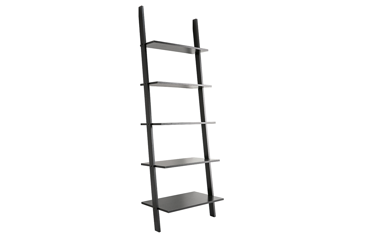 Scaffale con scalette in legno nero CAMINO 