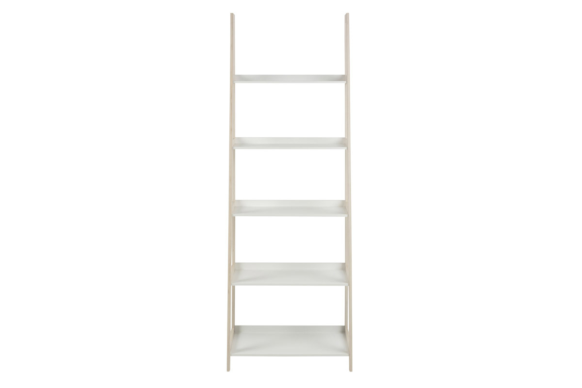 Scaffale con scalette scandinavo legno chiaro e bianco WILO