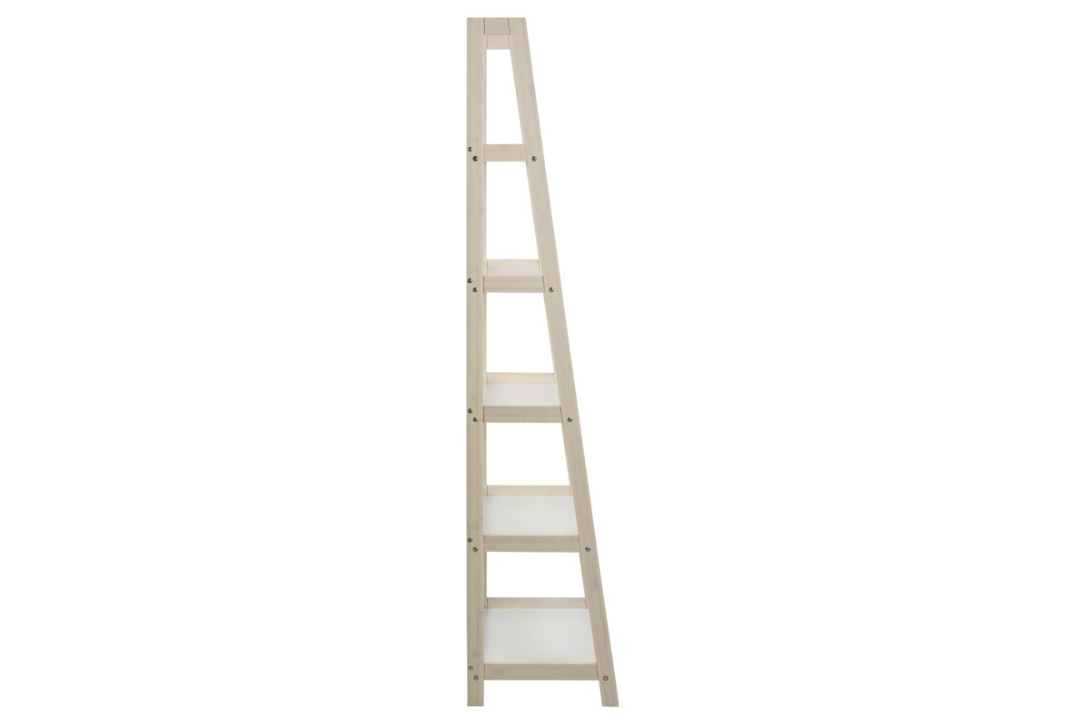 Scaffale con scalette scandinavo legno chiaro e bianco WILO