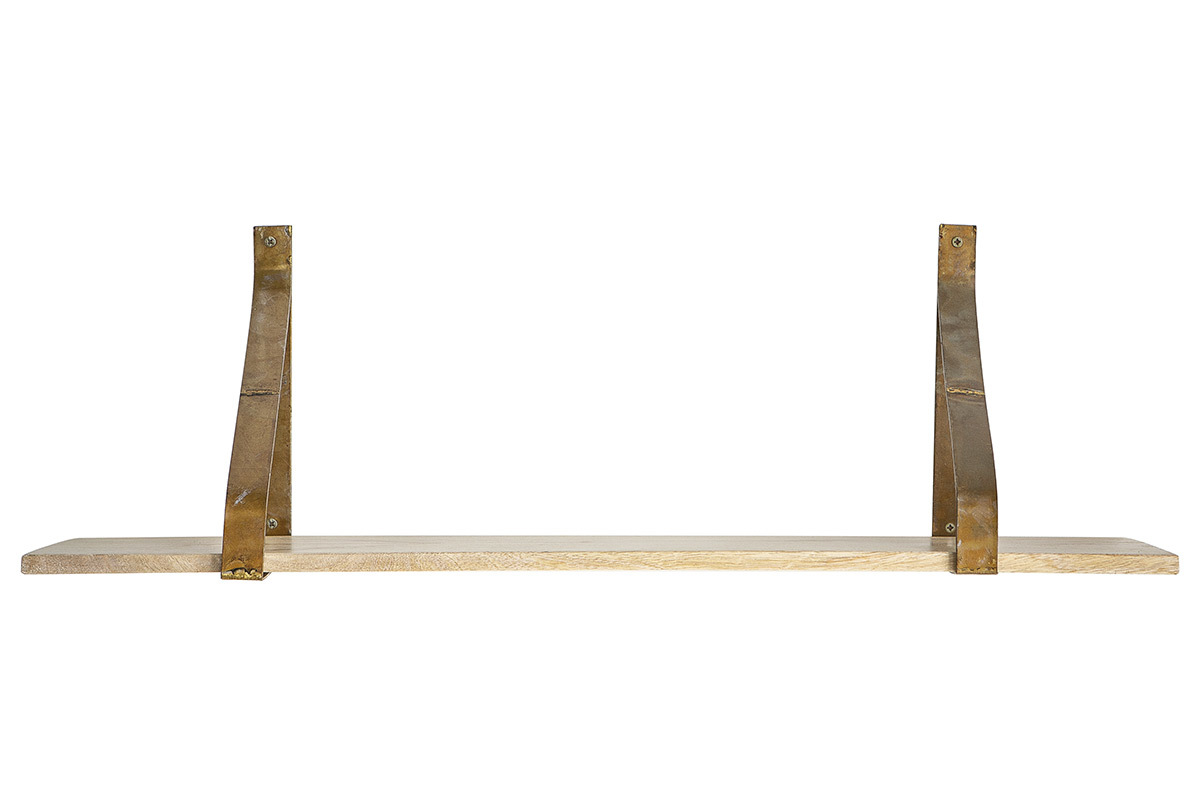 Scaffale da parete in metallo Ruggine e legno 80cm MODO