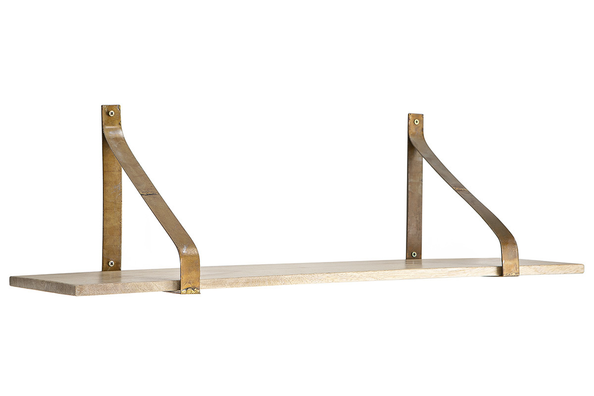 Scaffale da parete in metallo Ruggine e legno 80cm MODO