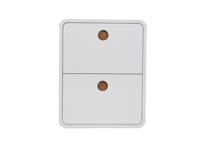 Scarpiera 2 porte bianco lucido e frassino KOPEN