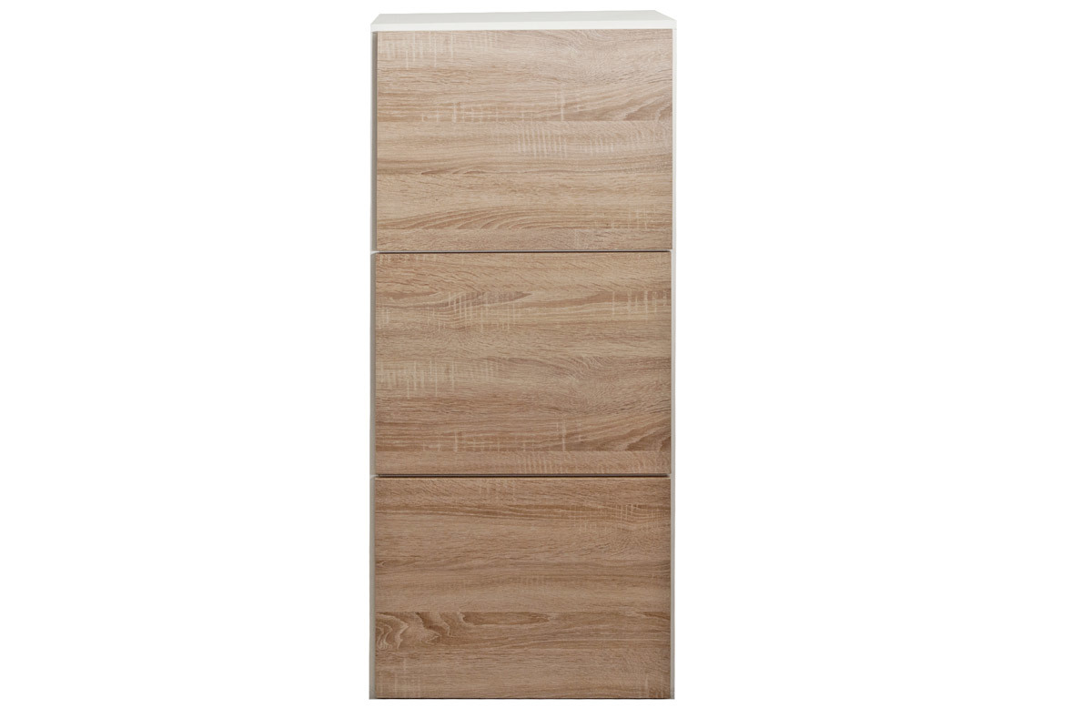 Scarpiera design bianca e legno 3 porte BOBBY