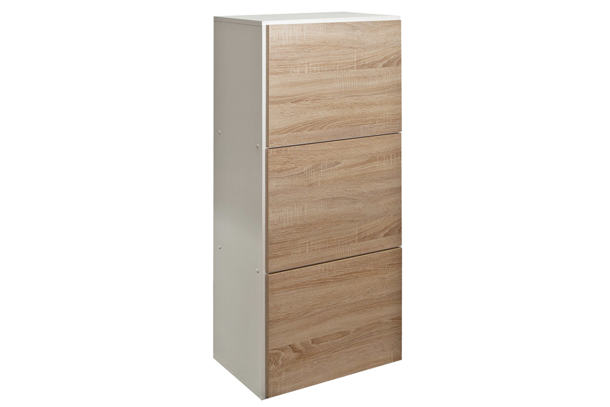 Scarpiera design bianca e legno 3 porte BOBBY