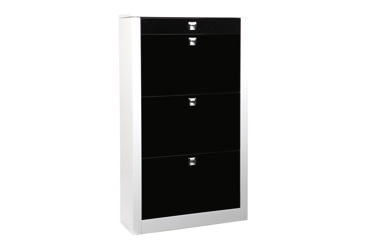Scarpiera design laccata nera DEVA