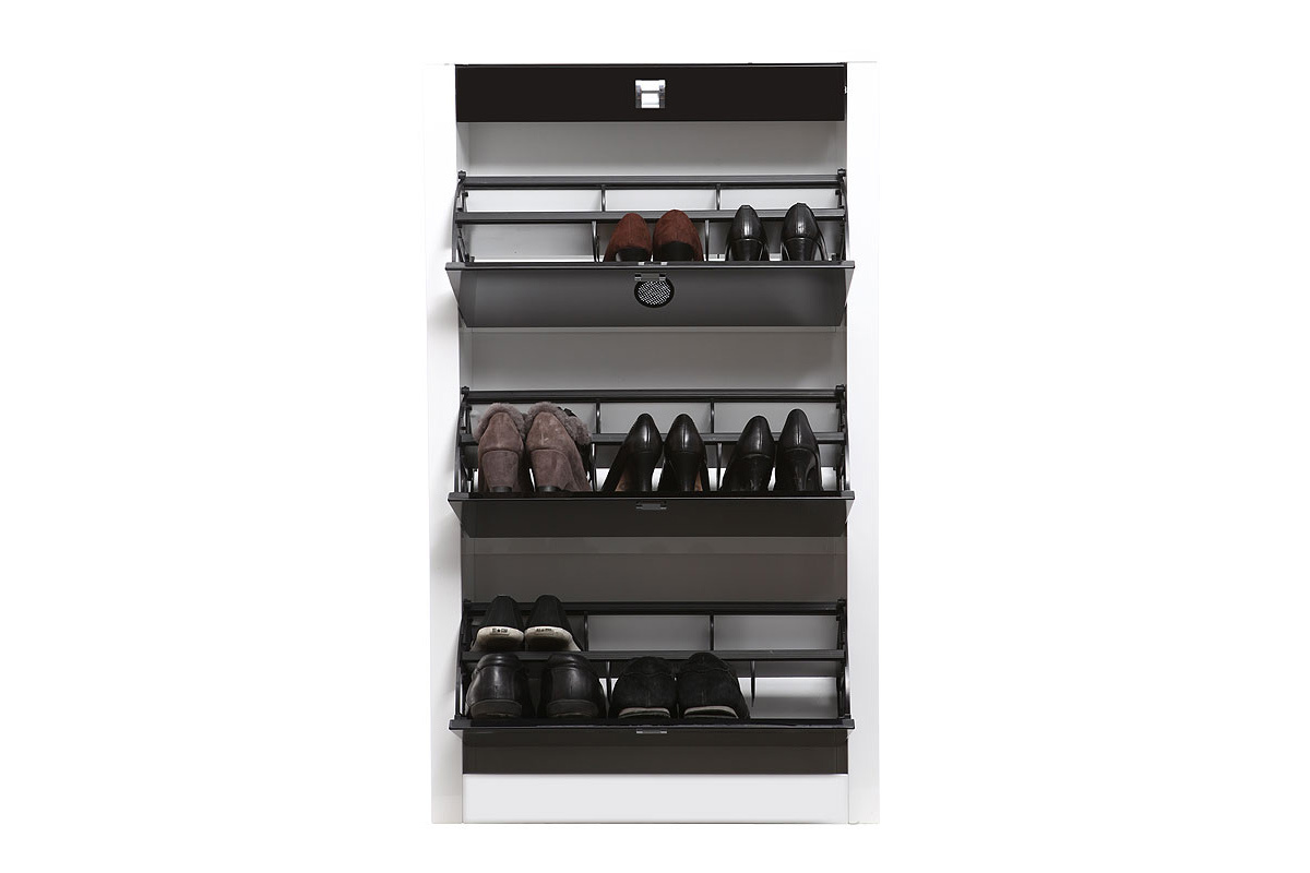 Scarpiera design laccata nera DEVA