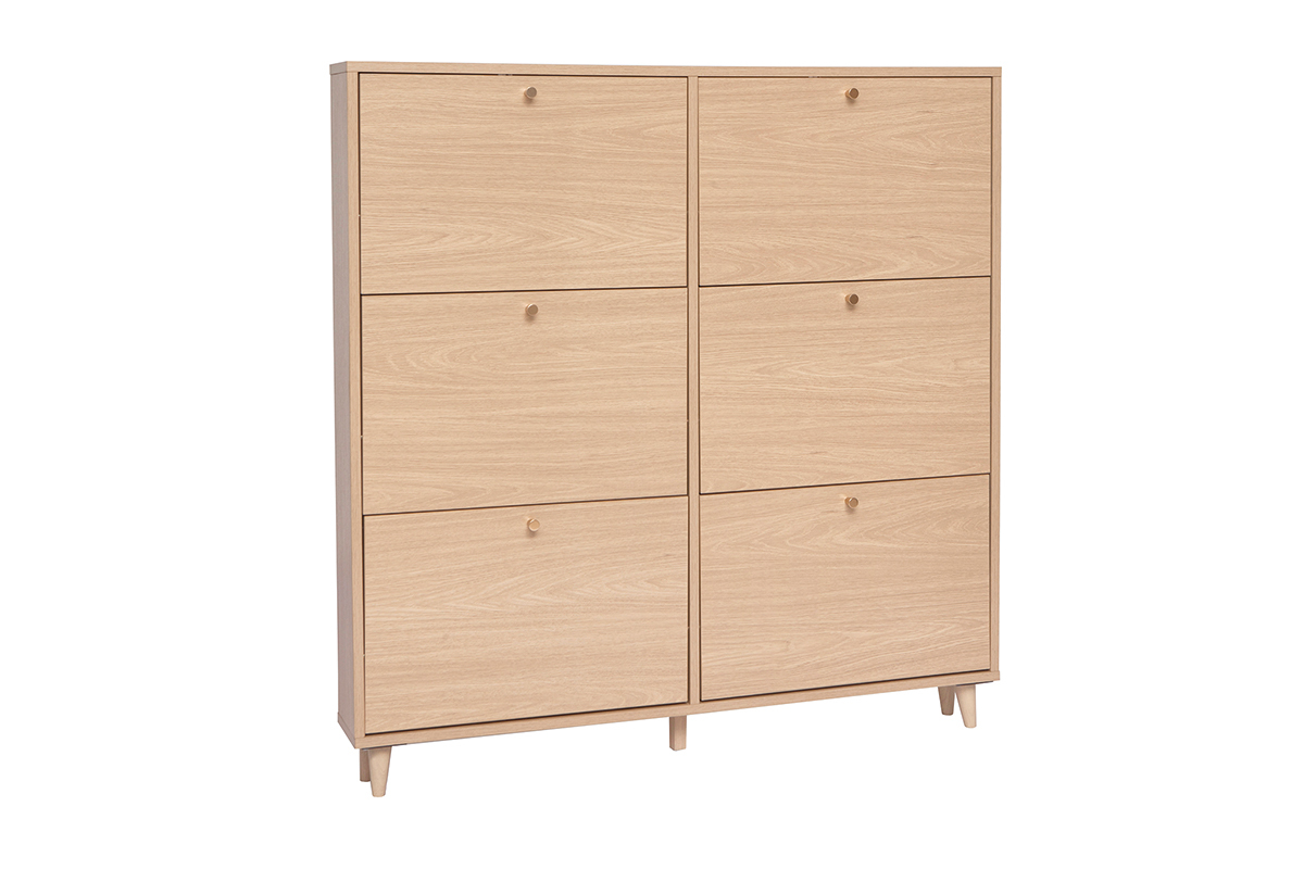Scarpiera finitura legno chiaro rovere L126 cm SILVESTRE