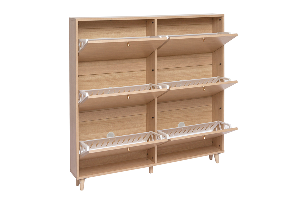 Scarpiera finitura legno chiaro rovere L126 cm SILVESTRE
