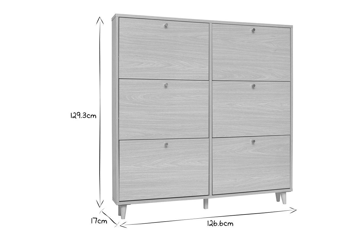 Scarpiera finitura legno chiaro rovere L126 cm SILVESTRE