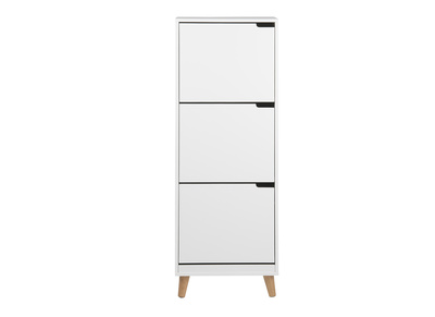 Scarpiera scandinava 3 scompartimenti legno e bianca MITRAA - Scarpiera scandinava 3 scompartimenti legno e bianca MITRAA