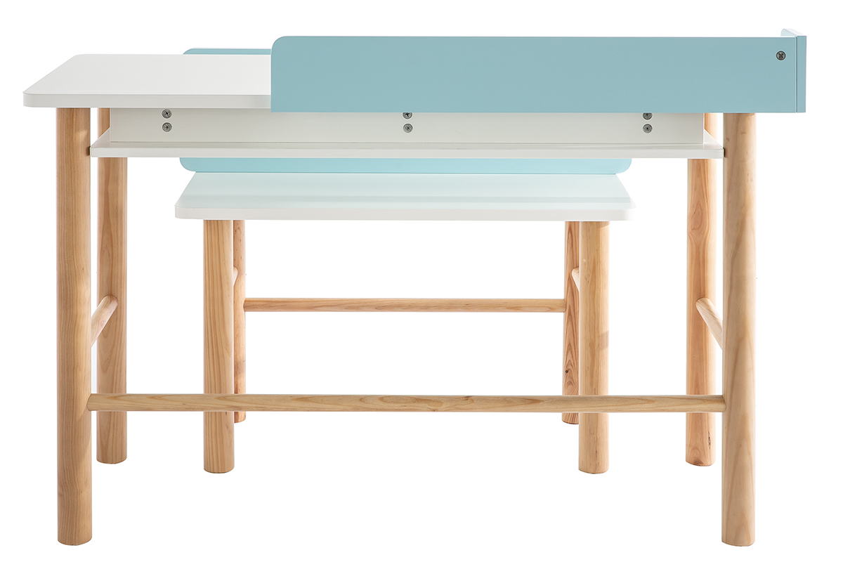 Scrivania bambino con banco blu e legno chiaro BERTY