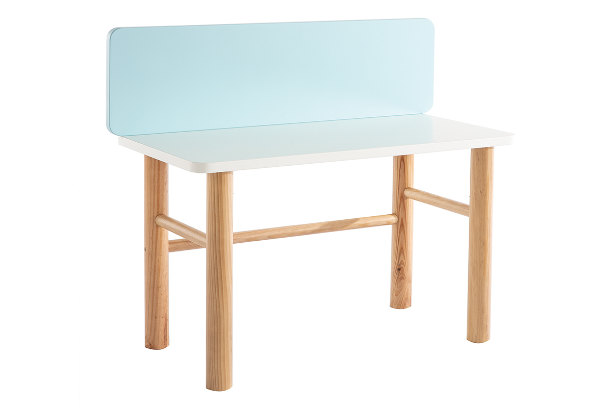 Scrivania bambino con banco blu e legno chiaro BERTY